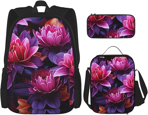 3 in1 Travel Laptop Backpack with Lunch Bag and Pencil Case Casual Daypack