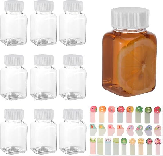 FANTESI 9 Pcs Juice Shot Bottles With Lids 100ml Ginger Shot Bottles