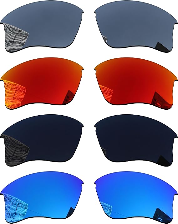 Acefrog 4 Pairs Polarized Replacement Lenses for Oakley Flak Jacket XLJ OO9009 Sunglasses, Perfectly Fit, Shatterproof, Anti-scratch, Value Pack