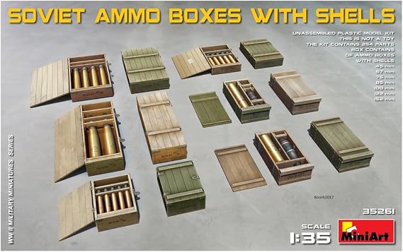 ミニアートMiniart 1/35 ソビエト 弾薬箱/砲弾セット プラモデル MA35261