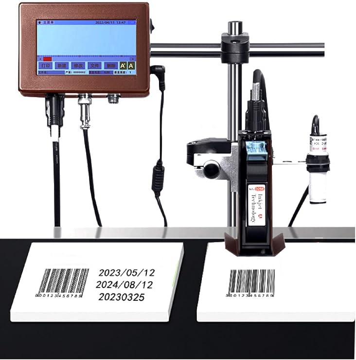 Automatic Coding Machine, Inkjet Date Coder with Touch Screen, 12.7mm and 25.4mm Marking Equipment for Automated Printing