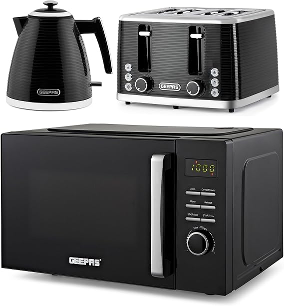 GEEPAS 23L Digital Microwave Oven, Kettle & Toaster Kitchen Combo Set (Kitchen Combo Set 3)