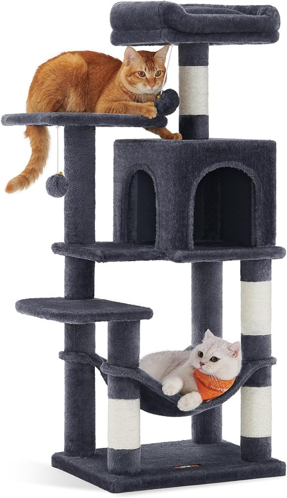 Feandrea Cat Tree, Height 112 cm, Multi-Level, 4 Scratching Posts