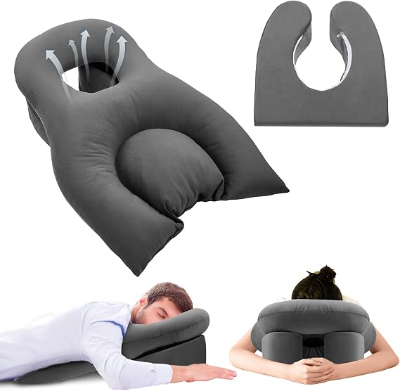 Face Down Pillow After Eye Surgery, Face Down Pillows for Massage, BBL Prone Pillow with Shredded Memory Foam for CPAP Vitrectomy or Retinal Surgery