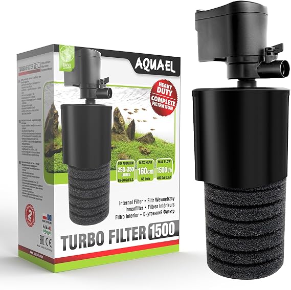 Turbo 1500 filtre – Komple filtreleme | tatlı su akvaryumları için iç filtre 250 – 350 l | 1500 l/saat | 22 W | havalandırma + ayarlama