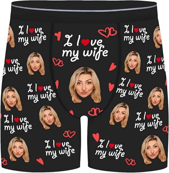 Custom Boxers for Men, Personalised Long Underwear, Boxers with Face on Them, Gifts for Boyfriend Husband