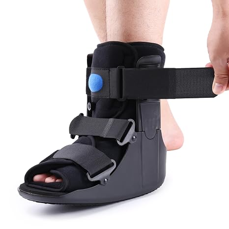 Inflatable Walking Boot, Air Cam Walker Fracture Boot Orthopaedic boot for Sprained Ankle, Short Air Walker Brace for Broken Foot Achilles Tendon Injury Black (M)