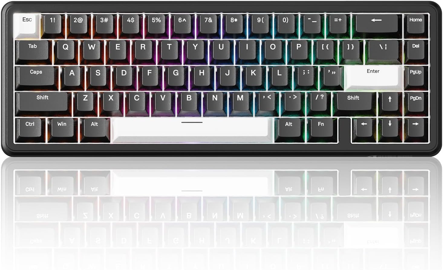 ATTACK SHARK X65 HE 65% Gaming Keyboard with Magnetic Switch – 8000 Hz Ultra Fast Response, 0.01 mm Rapid Trigger Sensitivity, PBT Keys, RGB Lighting, QMK Support Business Black