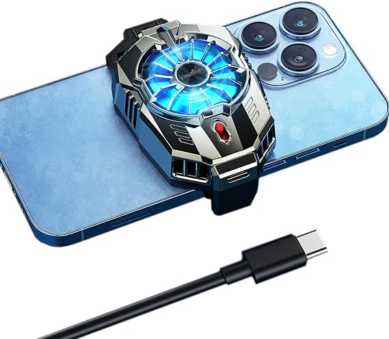TRILINK Phone Cooler for Gaming Universal Mobile Phone Cooler with Two Cooling Modes Mobile Phone Cooling Fan for iPhone Android Smartphone from 4.5 to 7 Inches Mobile Phone Cooler Fan for Live Streaming Vlog Tiktok
