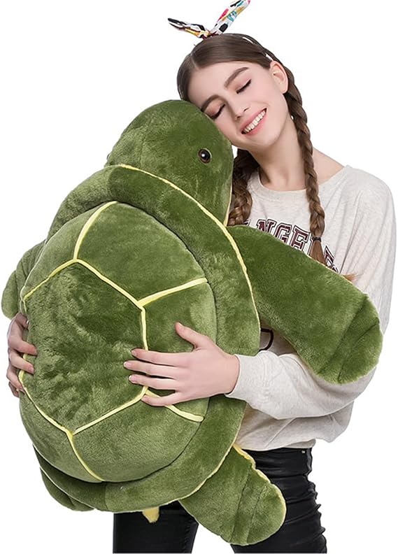Turtle cuddly toy, plush turtle soft toy large plush soft toy large green cuddly toy fluffy toy,Christmas Birthday Gift for Kids Children Girls Boys (25 cm)