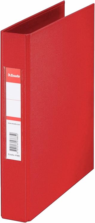 Esselte 2 Round Ring Binder, 25 mm - A5, Red