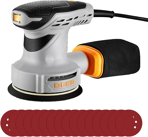 DEKO 300W Random Orbital Sander,125mm Electric Sander for Wood, 13000 RPM