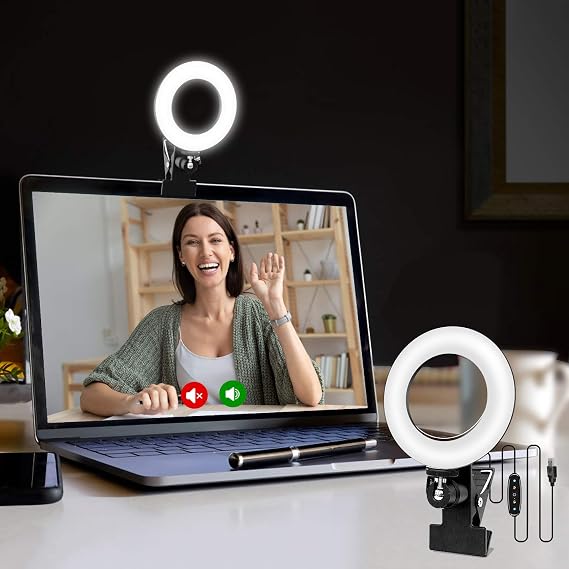 Cyezcor Video konferans aydınlatma seti, monitör için ışık, ev ofisi, uzaktan çalışma, yakınlaştırma çağrı aydınlatması, kendi kendine aktarım ve canlı yayın, bilgisayar, dizüstü bilgisayar, video
