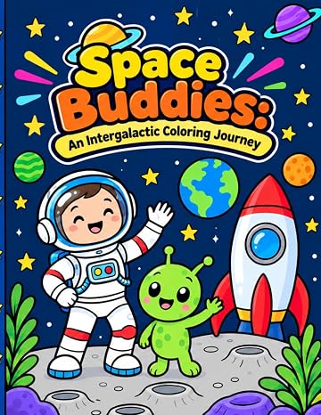 Space Buddies An intergalactic coloring journey: Space Adventure Coloring Book: Fun Outer Space Pages with Cute Aliens, Astronauts, Planets, and Rockets for Kids.
