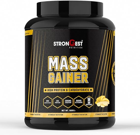 Mass Gainer Muz Aromalı 1600Gr 20 Servis Yüksek Protein Değerli, Kreatin Ve Amino Asit Takviyeli