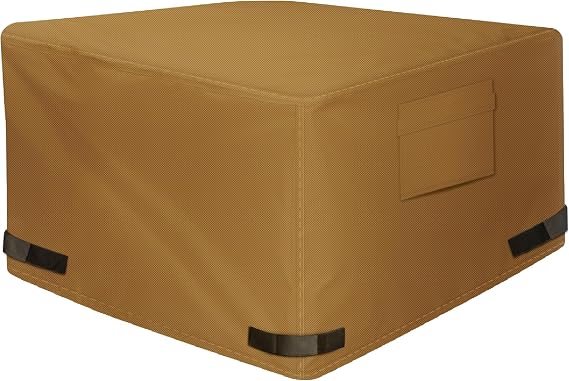 NEXCOVER Kare Ateş Çukuru Örtüsü - PVC Kaplamalı Su Geçirmez 600D Ağır Hizmet Tipi Kumaş, Kare Dış Mekan Ateş Çukuru veya Masaya Uyar 44 "U x 114" W, Solmaya ve Hava Koşullarına Dayanıklı Kapak,