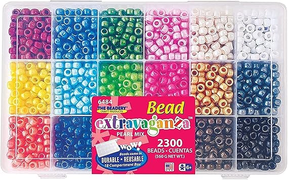 Beadery Plastic Extravaganza Bead Box Kit 19.75 oz Pearl