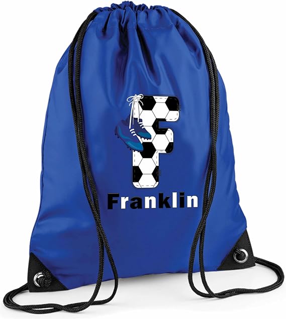 Personalised PE Kit & Football Bag: Football Drawstring School Bag for Kids - Girls & Boys PE Bag, Football Bags, and Kids Drawstring Bag