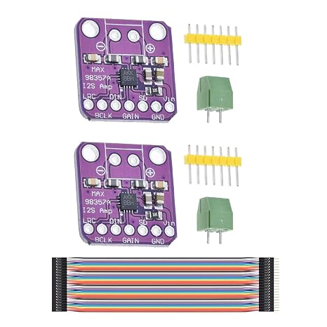 2 x MAX98357A I2S 3W Mono Amplifier Class with 20 x 20 cm Dupont Cable
