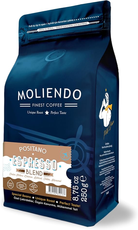 Moliendo Finest Coffee Positano Espresso Blend Coffee (Core) 250 g