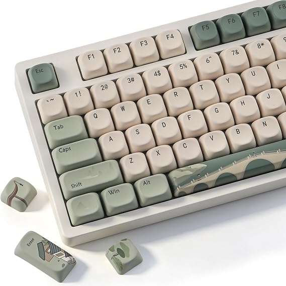 Sunzit Green MOAプロファイルキーキャップ、PBT キーキャップ-スプリングティー