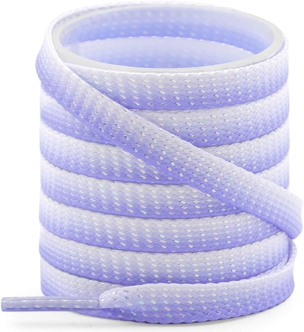 YJRVFINE Gradient Flat Shoe Laces: Thick Colorful Sneakers Shoelaces 2 Pair