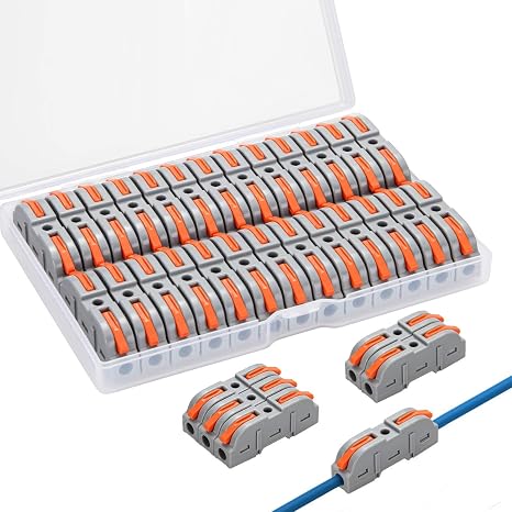 Quick Electrical Connectors with Lever, Connecting Terminals, 1-Wire 2-Way and Can Be Combined Freely, 26 Pieces