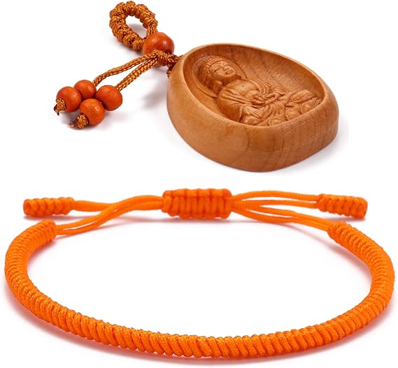 LUCKY BUDDHIST Handmade Bracelet + Buddhist Gift! Tibetan Good Luck String Armband. for Women, Men, Teens. Adjustable Size! Friendship Present. Handcrafted Rope Woven Chakra Wristband