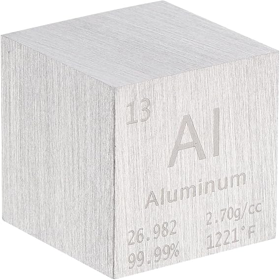 PATIKIL 1 Inch Aluminum Cube Metal Element High Density Block Pure Periodic Magnesium Block for Element Collections Teacher Lab Scientific Experiment, 25.4 mm