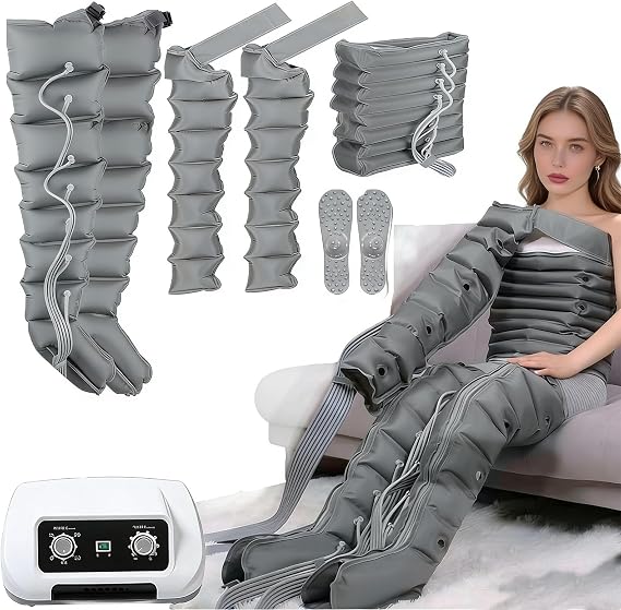 Lymphatic Drainage Massager - Electric Air Compression Device for Arm, Waist, Foot, Ankles, and Calf Massage - Pain Relief and Circulation Enhancement with Timing Function