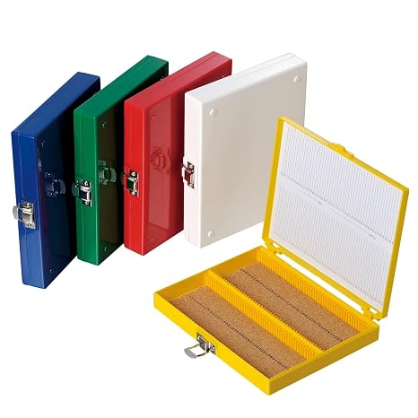 Microscope Slide Storage Box, 100-place, Cork Liner, 5 PCS