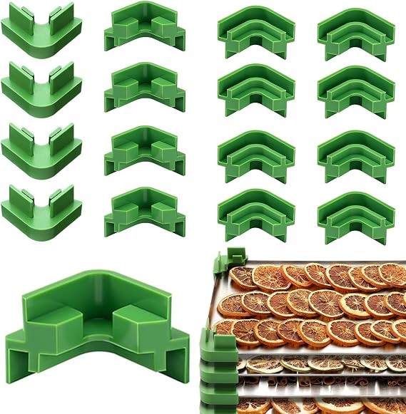 Punhung16PCS トレイスタッカー 収穫用凍結乾燥機 フリーズドライヤー アクセサリー 省スペース ドライフードストレージオーガナイザー 最大5トレイ積み重ね グリーン