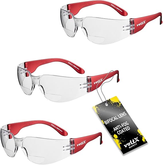 voltX 3 x GRAFTER Bifocal Reading Safety Glasses, +2.0 Dioptre