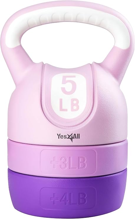 Yes4All Adjustable Kettlebell Set Strength Training Adjustable Weight Kettlebells for Versatile Workouts