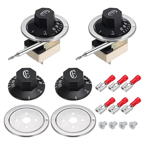 sourcing map 2pcs Temperature Control Switch 250V, 16A 30-110°C Capillary Thermostat NO/NC Temperature Control Switch for Ovens Fryers Refrigerator Heaters