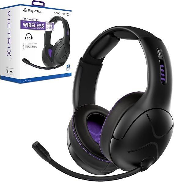 SONYオフィシャルライセンス商品PDP Victrix Gambit PS5 ゲーミングヘッドセット ワイヤレス 有線 ブラック マイク付き国内正規品