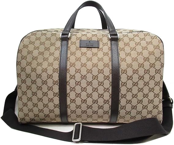 Gucci 449167 Men's Boston Bag, GG Pattern, Canvas, 2-Way, Cross-Body Beige Travel, Unisex Outlet