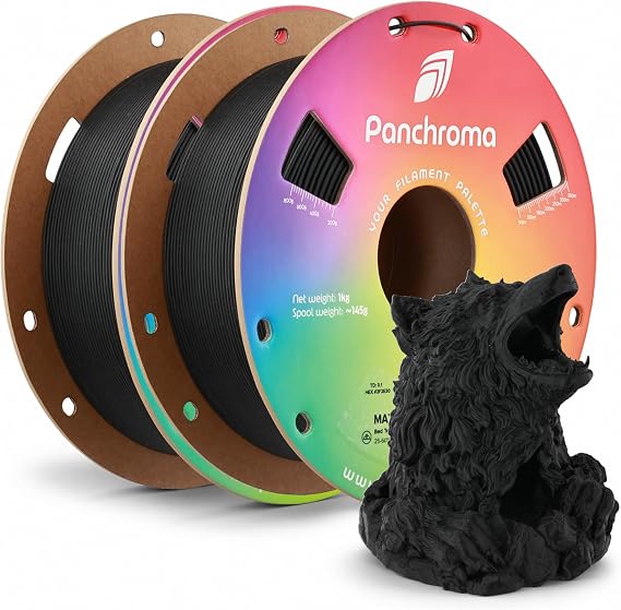 Polymakerポリメーカー パンクロマ マット PLA フィラメントバンドル 2kg、チャコールブラック。