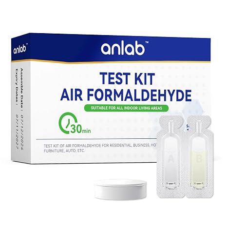 Air Formaldehyde (HCHO) DIY Test Kit - Used for Air Quality Testing, Detector Used for Home, Residential, Business, Hotel, Hospital, School, Furniture, Auto (5)