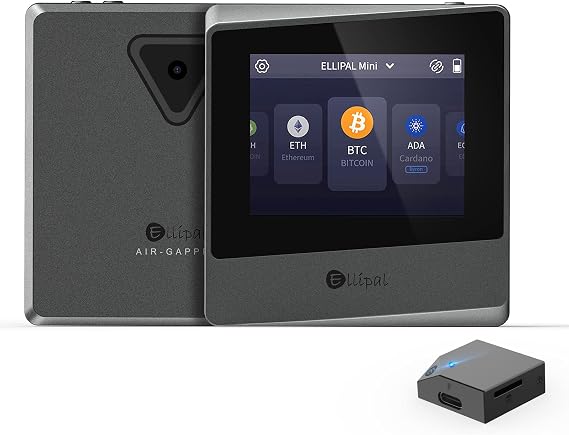 ELLIPAL Titan Mini Hardware Wallet, Air-gapped & Internet Isolated Security Crypto Wallet, 10,000+ Coins & Tokens, Anti-Tamper & Tamper-Proof, Cold Storage for BTC / XRP / ETH / XLM / USDT / LTC