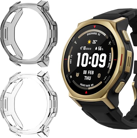 Case for Amazfit T-Rex 3 Pro 44mm - Transparent Black & Transparent