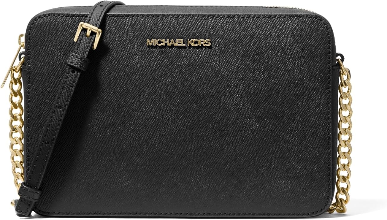 Michael Kors Jet Set Large East West Crossbody Black Saffiano 35T8GTTC9L-001
