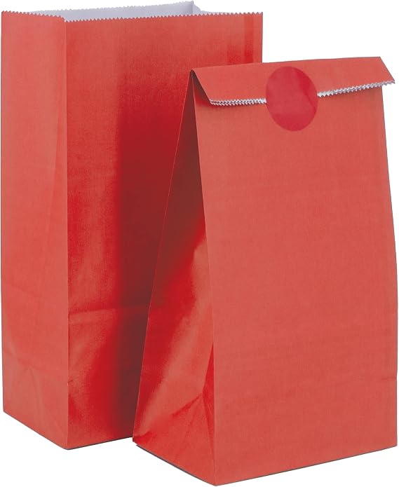 Time to Sparkle 20PCS Party Paper Bag Kraft with 24 Stickers(Red)
