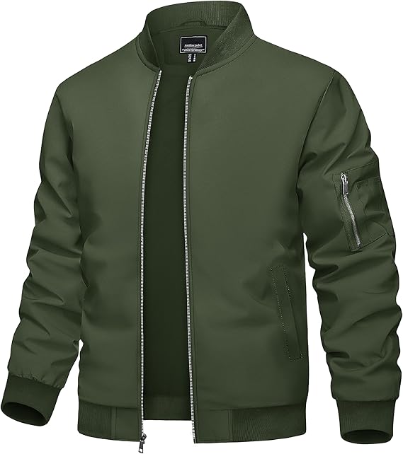 TACVASEN Men's Lightweight Jacket Casual Bomber Jacket Windbreaker Coat