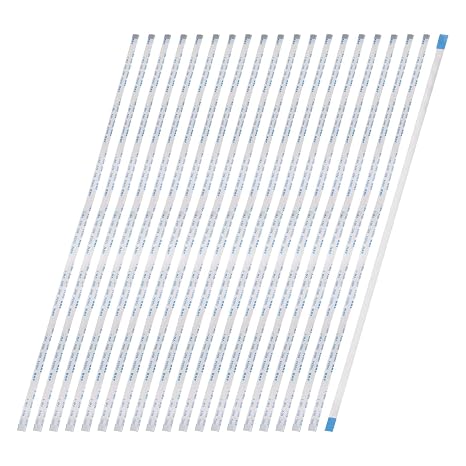 sourcing map 20Pcs Flat Flexible Cable Ribbon Thin FFC Wire, 10 Pin 0.5mm Pitch 400mm Long (A Type) for LCD 3D Printer Camera Laptop Audio