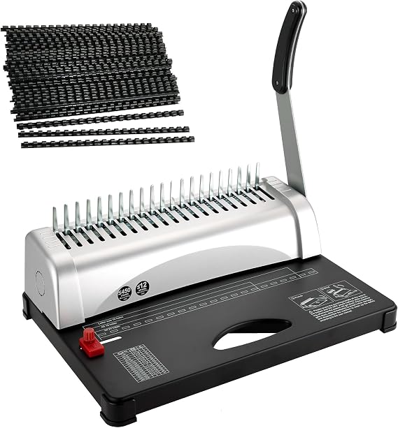 DASBET Comb Binding Machine 21-Holes 450 Sheets Comb Paper Punch Binder