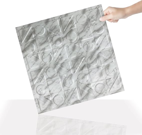 Tink 3 Boyutlu Duvar Paneli Kabartmalı Kareli Yuvarlak Desenli Pvc 41x41 cm/ 6 Adet /1 m²