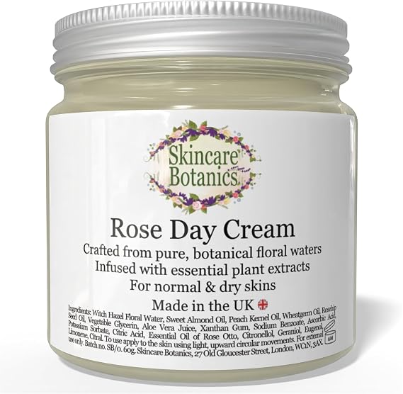 Organic & Natural Botanical Rose Day Cream - Cruelty Free, Paraben free, Palm Oil Free, Plastic Free, Handcrafted in the UK