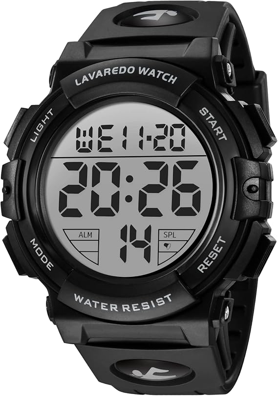 Digital Watch, Mens Digital Watch Military Watches for Men 5ATM Waterproof Outdoor Sports Watch with Light/Alarm/Date/Shockproof/Chronograph, Gift