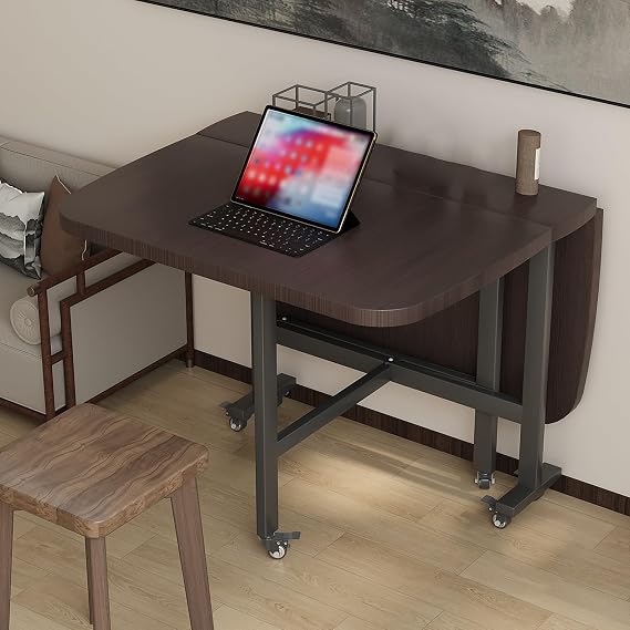 Wood Kitchen Foldable Dining Table, Drop Leaf Tables for Small Spaces, for Apartments/RV/Home Office